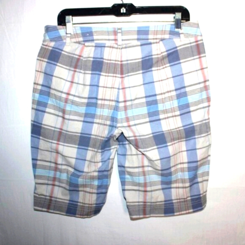 St. John's Bay Plaid Bermuda Shorts 12 Pre-Owned Coastal Grandma Stretch Casual - Picture 6 of 7